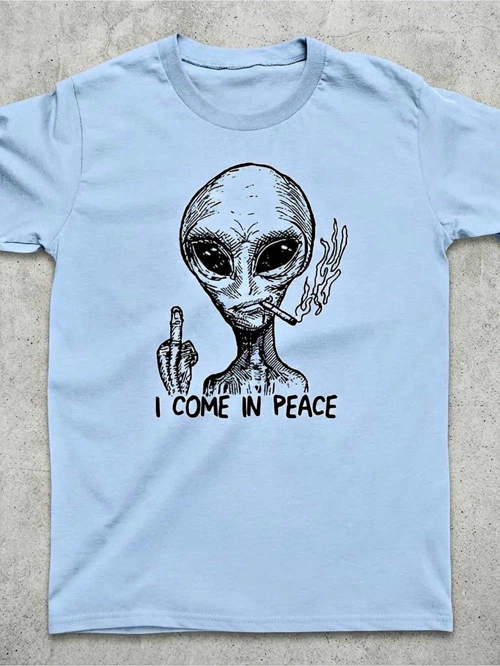 Alien Graphic Short Sleeve Tee in Blue